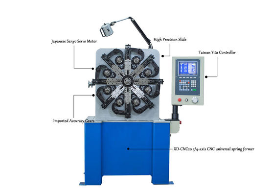دستگاه بهار پیچشی 3 محوری XD-CNC20 با محدوده قطر سیم 0.3mm تا 2.3mm